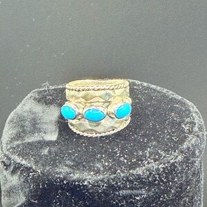 RB Navajo Sleeping Beauty Turquoise 925 Sterling Silver Ring,Native American,Sz6